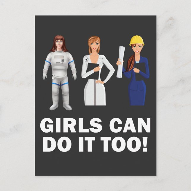 Postal Chicas Empoderamiento Igualdad Fuerte Poder Femeni (Anverso)