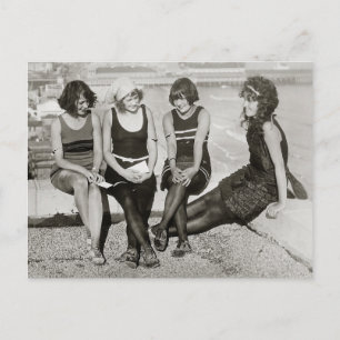 Postal Chicas en Atlantic City Beach, 1922