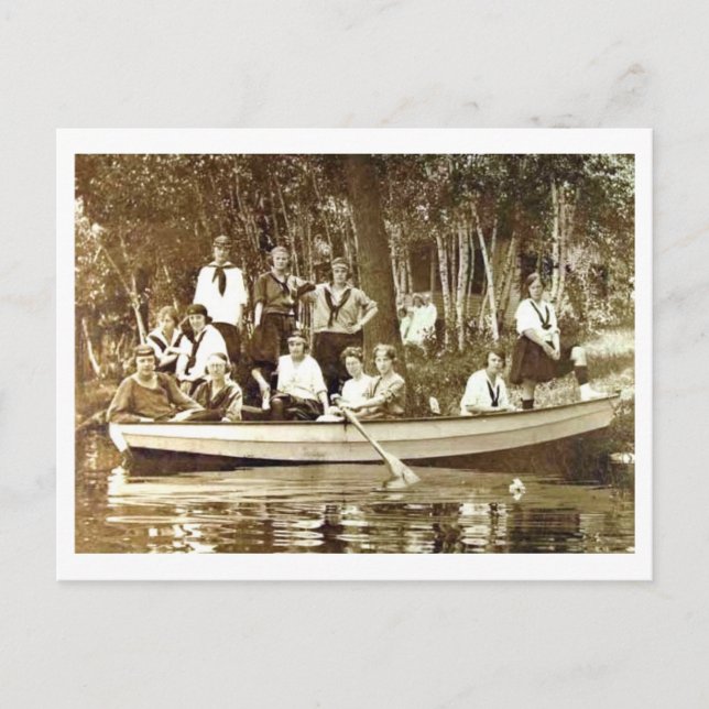 Postal Chicas en Camp en Vintage (Anverso)