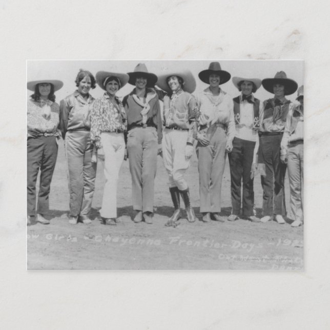 Postal Chicas en Cheyenne Frontier Days, 1929. (Anverso)