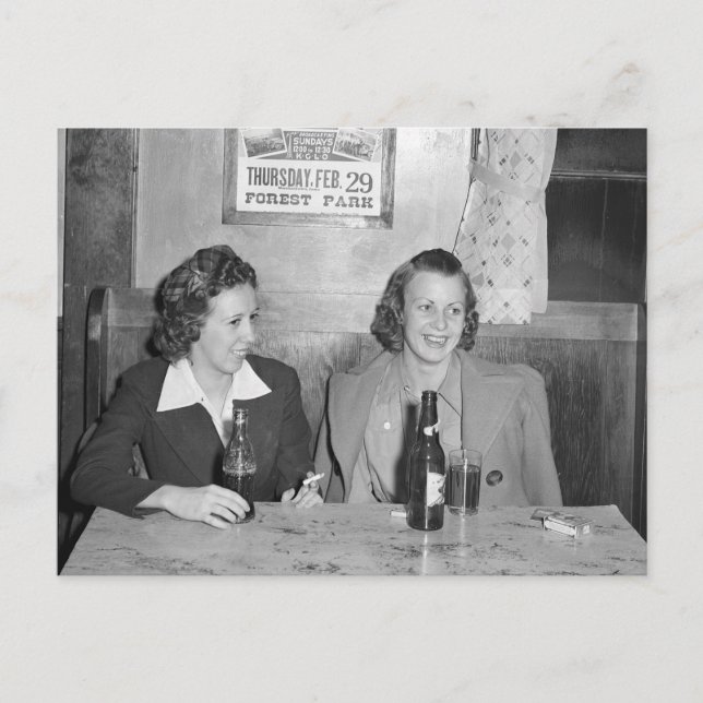 Postal Chicas en el bar, 1940 (Anverso)