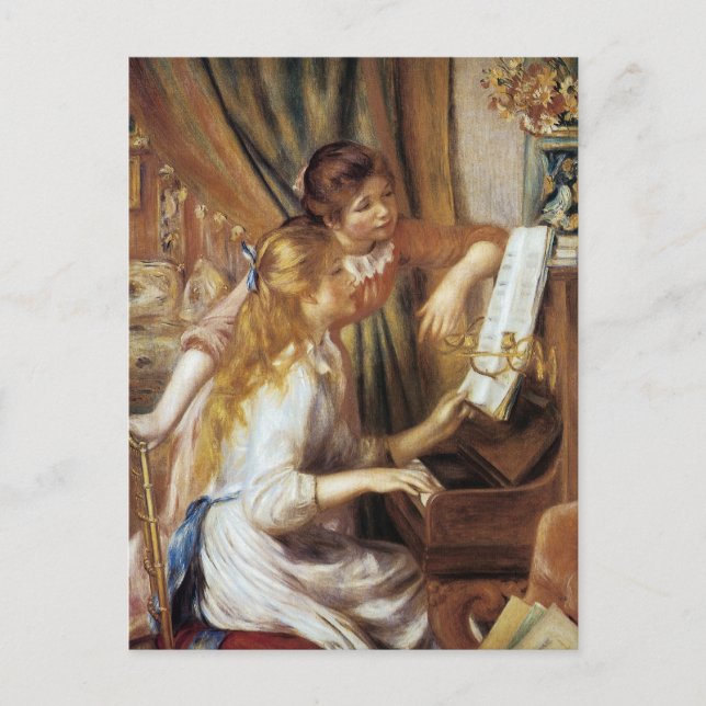 Postal Chicas en el piano (Anverso)