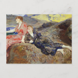 Postal Chicas en la costa, c.1884-85