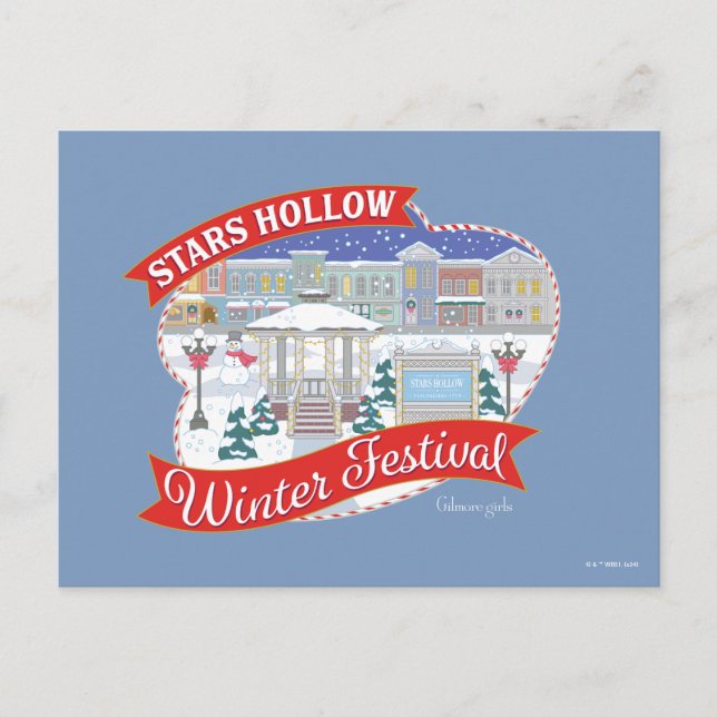 Postal Chicas Gilmore | Festival de Invierno Stars Hollow (Anverso)