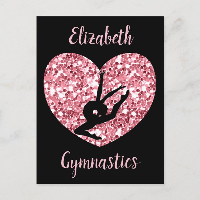 Postal Chicas Gimnasia Rosa Oro Personalizado (Anverso)
