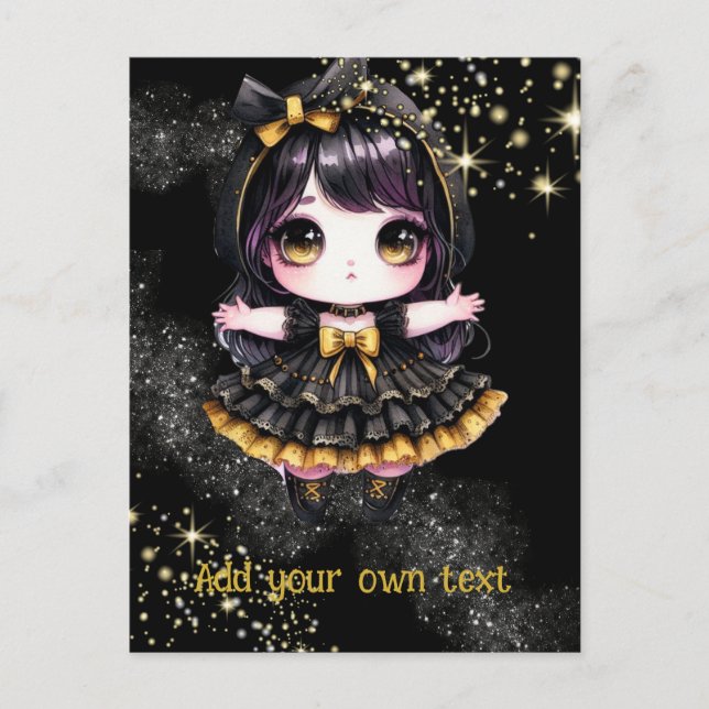 POSTAL | Chicas Góticos Kawaii Chibi Personalizado (Anverso)