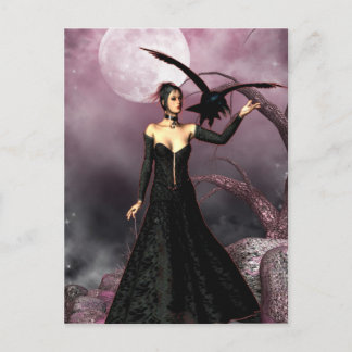 Postal Chicas góticos Red Witch Fantasy Pocard