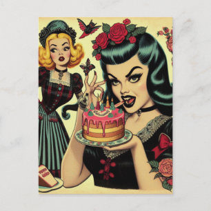 Postal Chicas góticos vintage