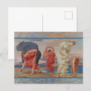 Postal Chicas griegos de Leighton recogiendo piedras junt