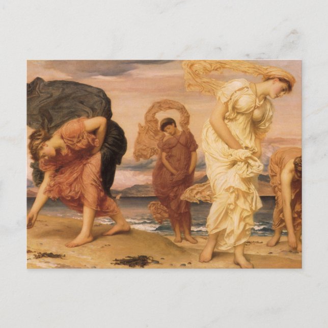 Postal Chicas Griegos Recogiendo Burbujas De Lord Leighto (Anverso)