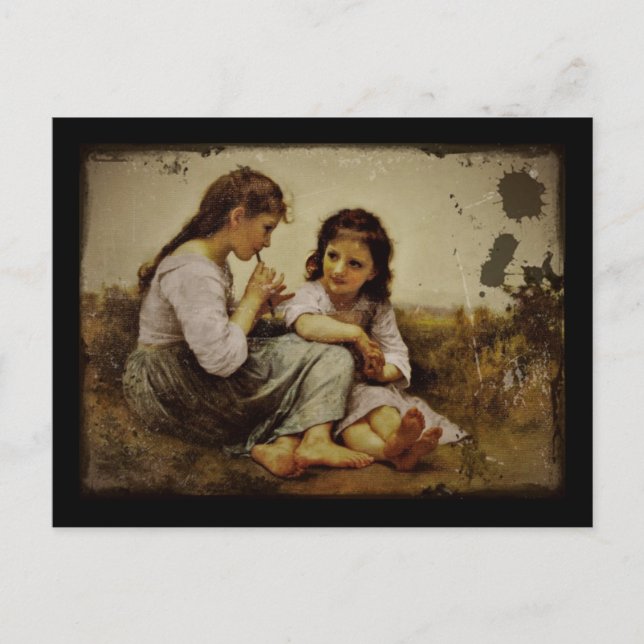 Postal Chicas irlandeses de penny Whistle (Anverso)