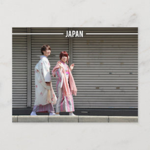 Postal Chicas japoneses vestidos en los kimonos/Yukata