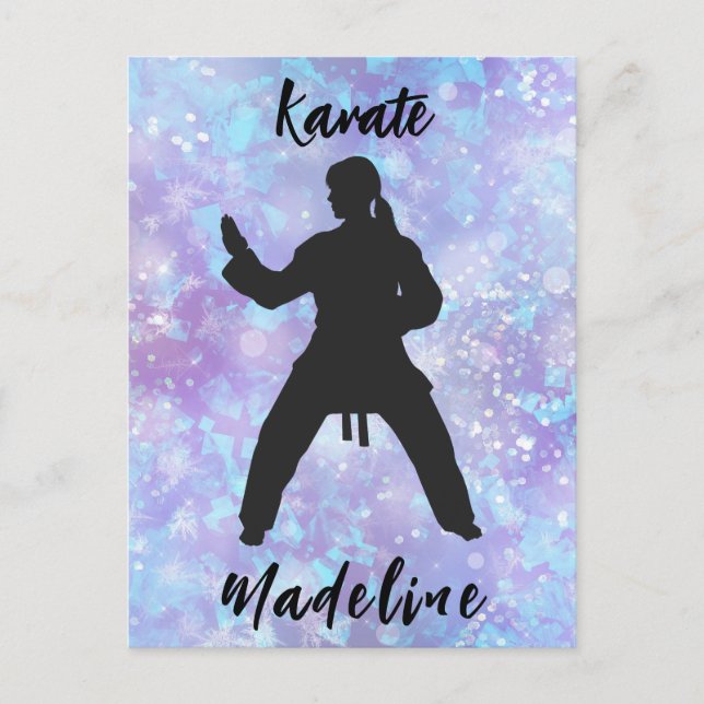 Postal Chicas Karate Blue Purple Personalizado (Anverso)