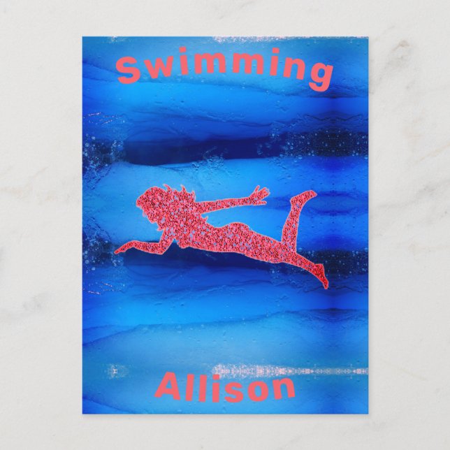 Postal Chicas Nadando Bajo El Agua (Anverso)
