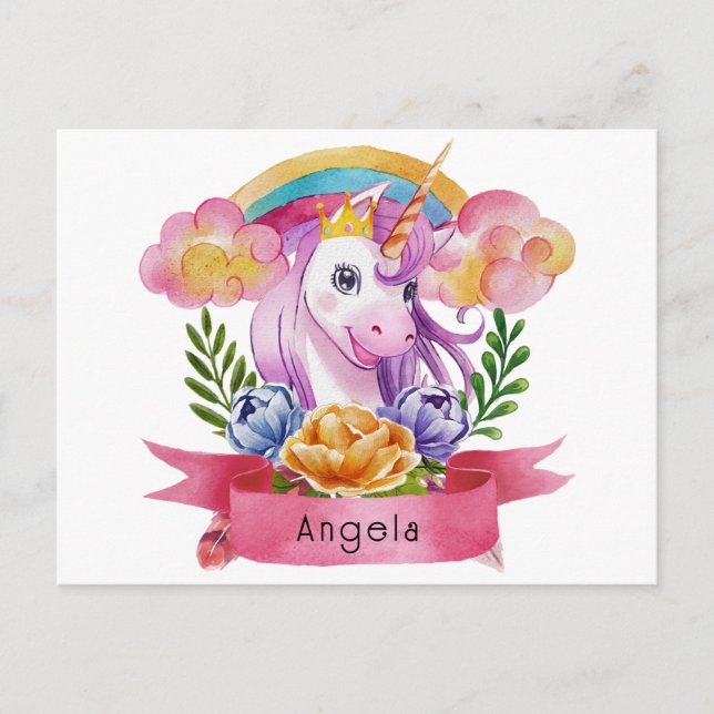 Postal Chicas recortan el nombre personalizado morado del (Anverso)
