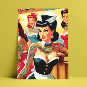 Postal Chicas Retro Uniforme