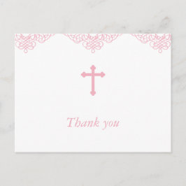 Postal Chicas rosados bautismo/cristianismo gracias