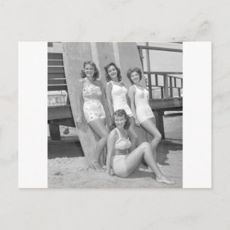 Postal chicas surfistas de época