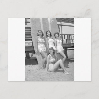 Postal chicas surfistas de época