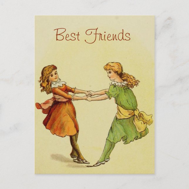 Postal Chicas Vintage Best Friends (Anverso)