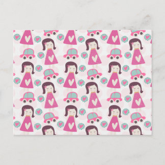 Postal Chicas yendo a lugares