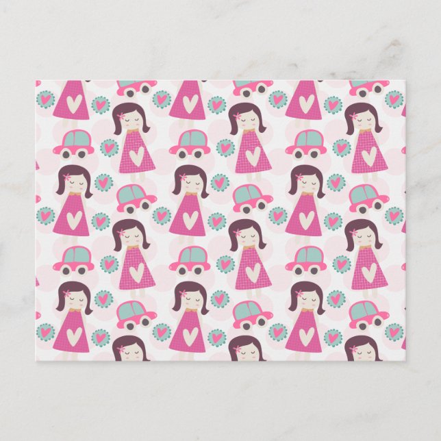 Postal Chicas yendo a lugares (Anverso)