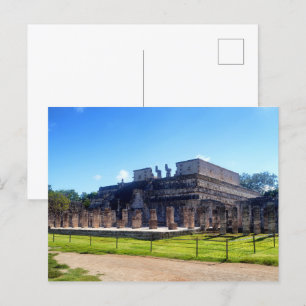 Postal Chichen Itza. Guerreros del templo