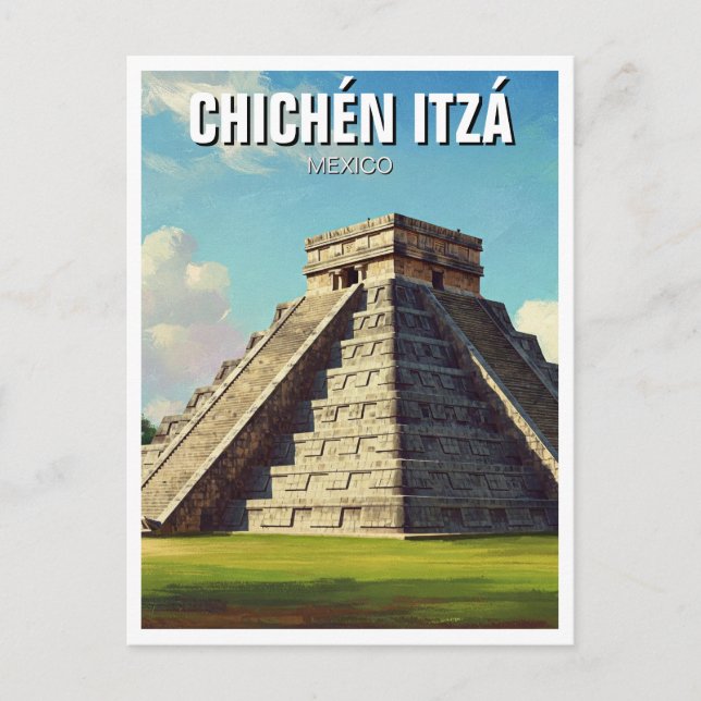 Postal Chichen Itza Mexico Travel Beach (Anverso)