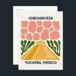Postal Chichen Itza Yucatan México viajes arte floral<br><div class="desc">Chichen Itza Yucatan México viajes abstractos Ilustracion de arte floral moda moderna</div>