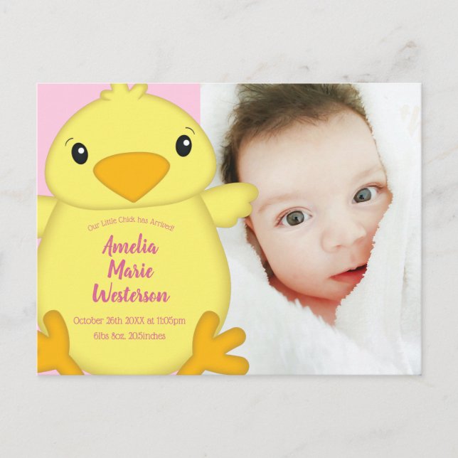 Postal Chick Baby Shower Pink (Anverso)
