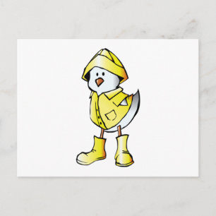 Postal Chick bebé personalizado llevando un abrigo