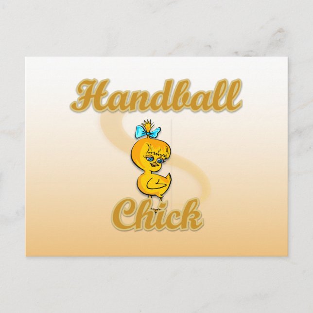 Postal Chick de balonmano (Anverso)