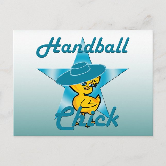 Postal Chick de balonmano #7 (Anverso)