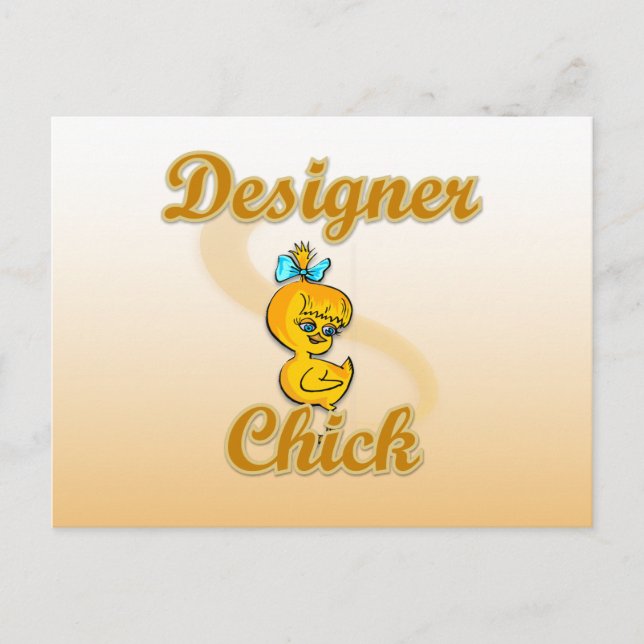 Postal Chick de diseñador (Anverso)