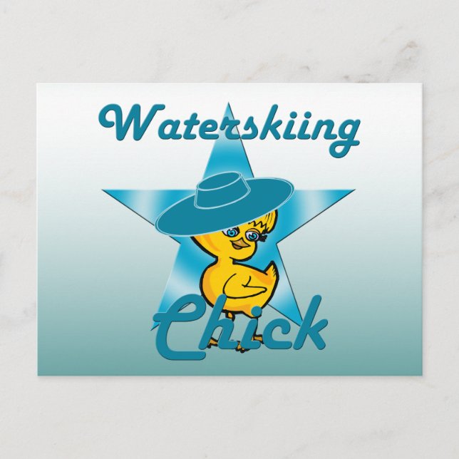 Postal Chick de esquí acuático #7 (Anverso)