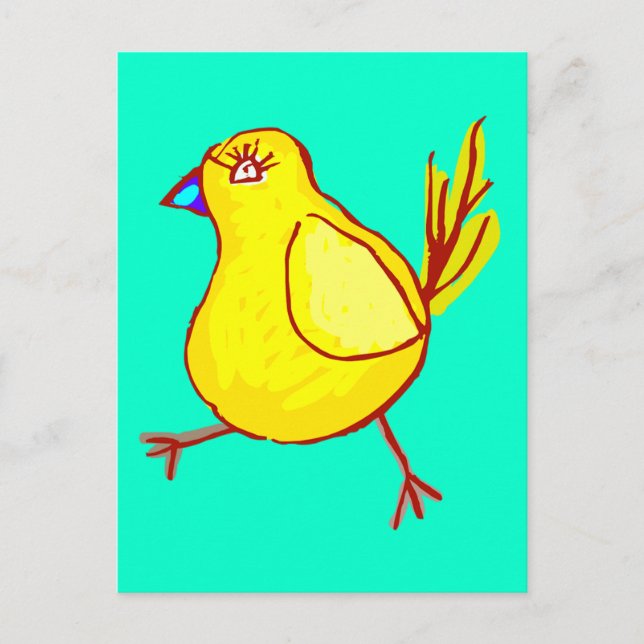 Postal Chick de labios azules (Anverso)