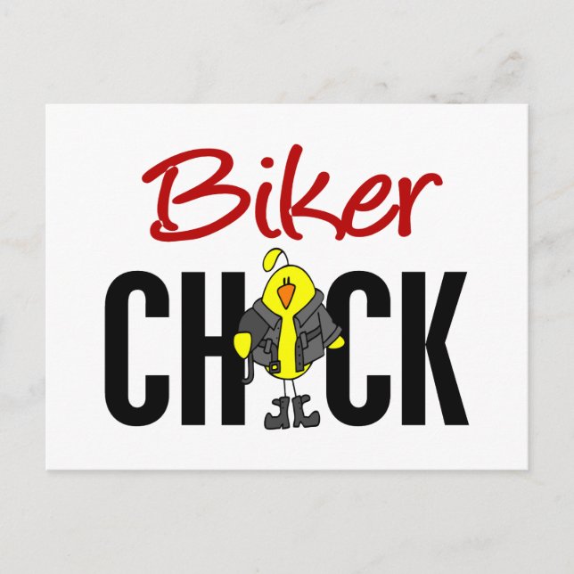 Postal Chick de motociclista (Anverso)