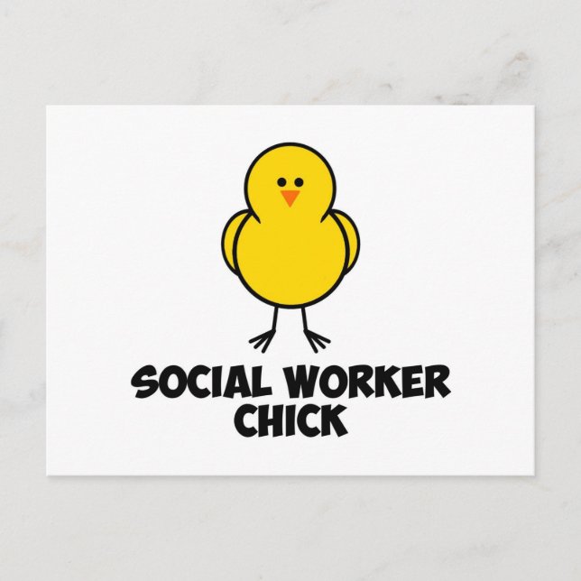 Postal Chick de trabajador social (Anverso)