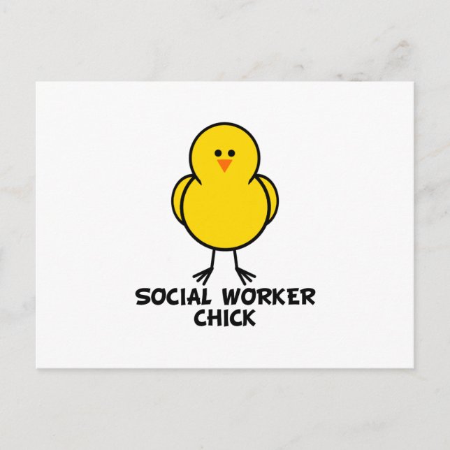 Postal Chick de trabajador social (Anverso)
