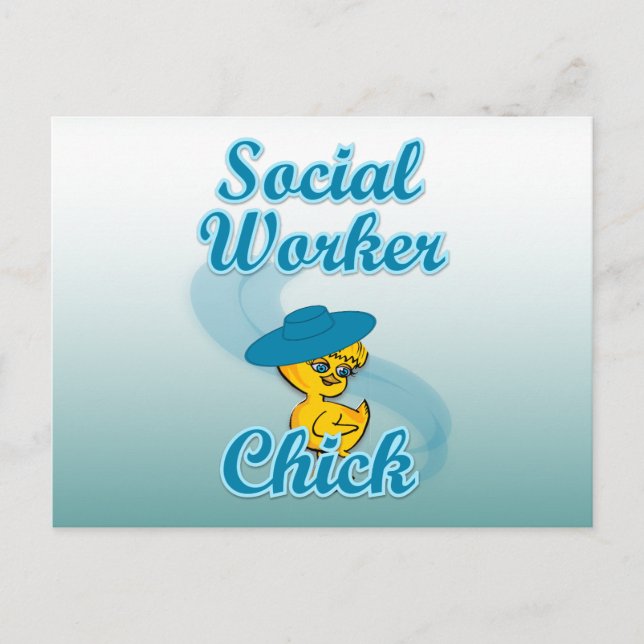 Postal Chick de trabajador social #3 (Anverso)