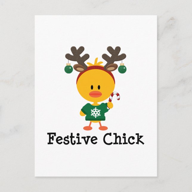 Postal Chick festivo (Anverso)