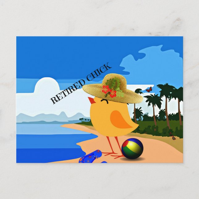 Postal Chick retirado - Humor (Anverso)