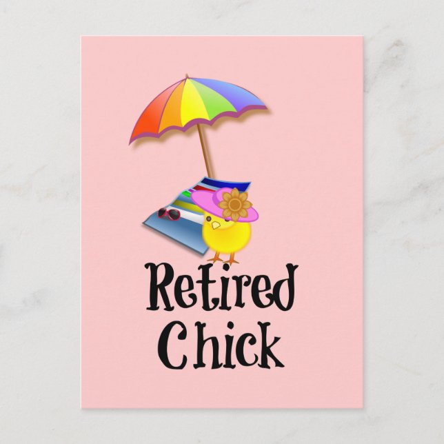 Postal Chick retirado, humor de retiro (Anverso)