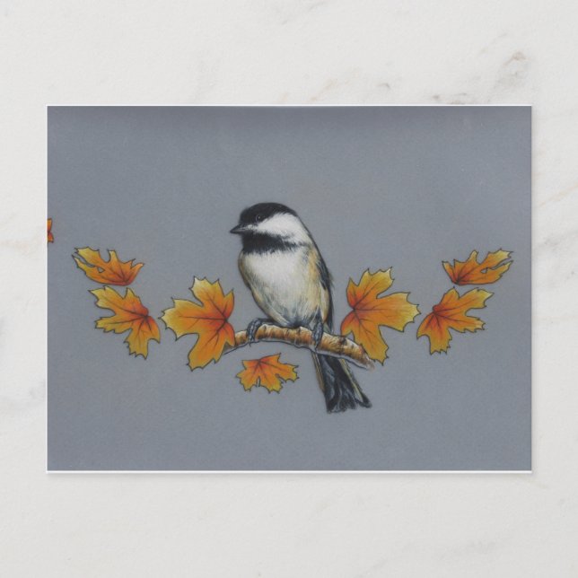 Postal Chickadee de otoño (Anverso)