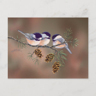 POSTAL CHICKADEES & PINECONES DE SHARON SHARPE