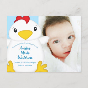 Postal Chicken Baby Shower Blue