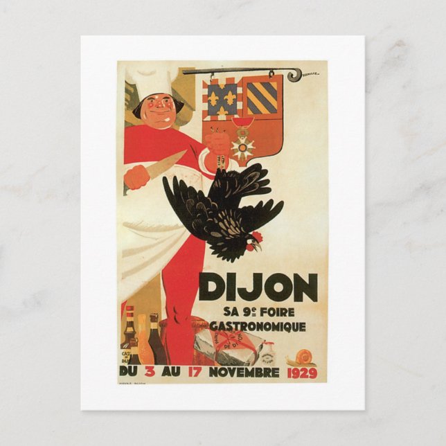 Postal Chicken de Dijon: Comida de época y arte (Anverso)