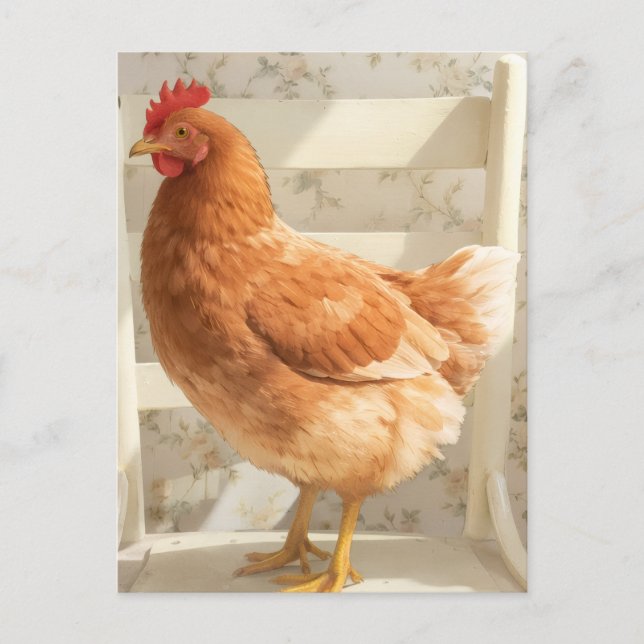 Postal Chicken Postcard | Cute Farmhouse Greeting (Anverso)