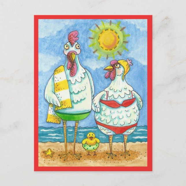 Postal CHICKENS OF THE SEA, FAMILY FUN PERSONALIZADO Funn (Anverso)