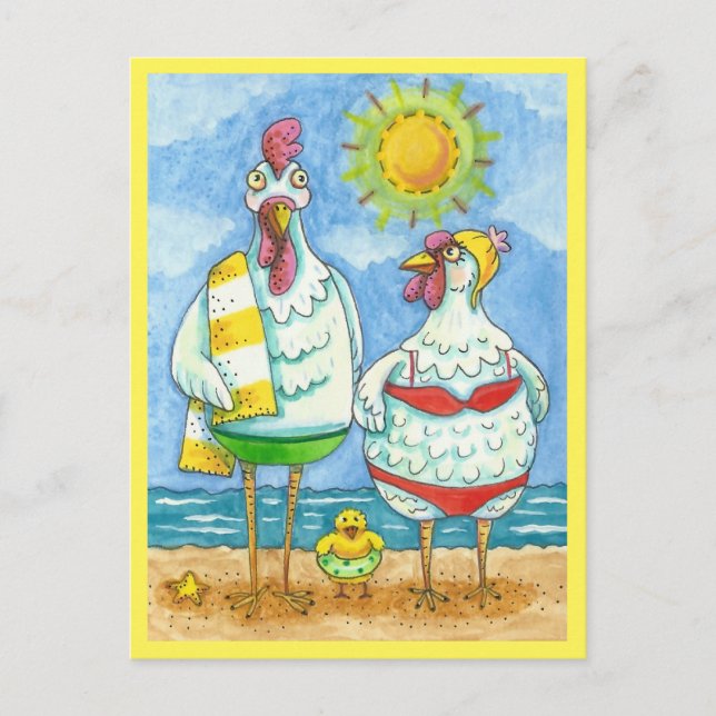 Postal CHICKENS OF THE SEA, FAMILY FUN PERSONALIZADO Funn (Anverso)